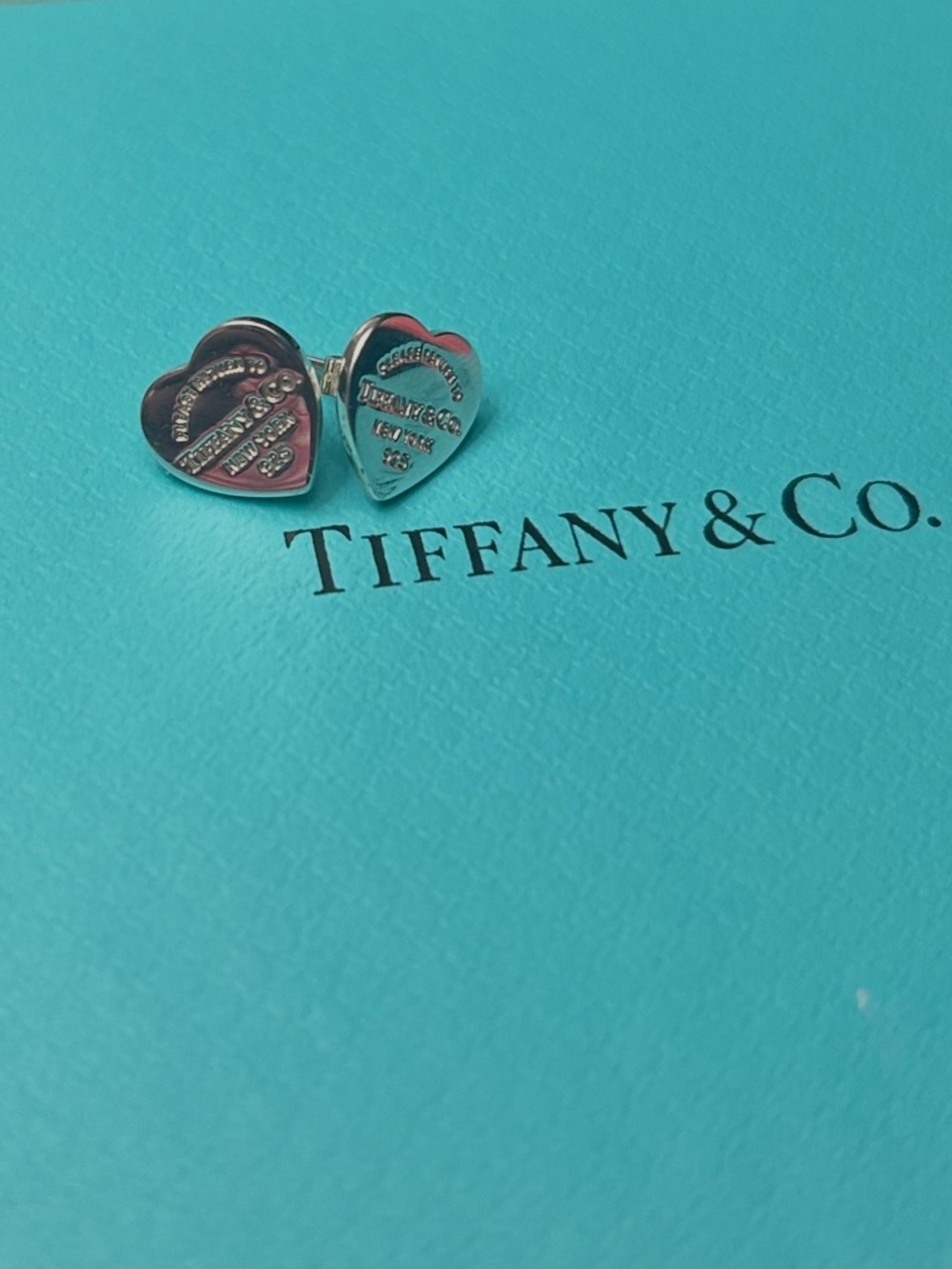 **Authentic Never Been Worn**Mini Tiffany & Co. Silver Heart Stud Earrings